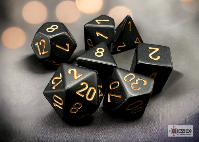 Opaque: 7Pc Black / Gold - Dés