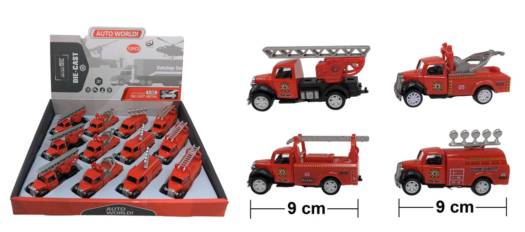 Camion de pompier Pullback 9 cm