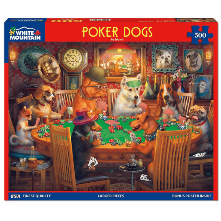 Poker Dogs White Mountain Puzzle