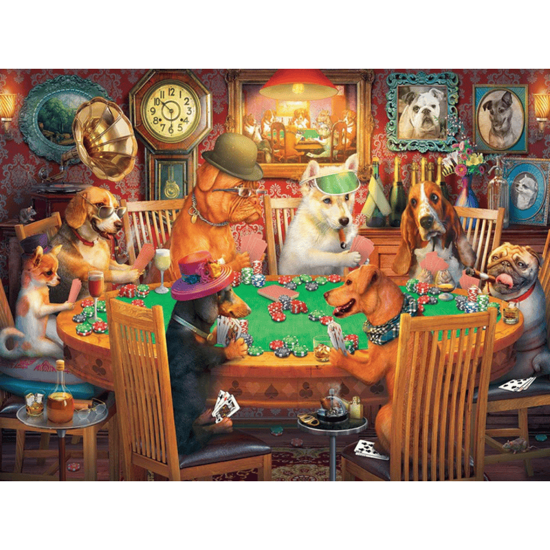 Poker Dogs White Mountain Puzzle