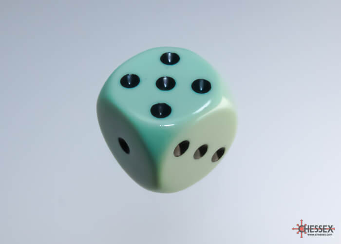 Dés Chessex - 12D6 Opaques verts pastel/noirs - Achat en ligne