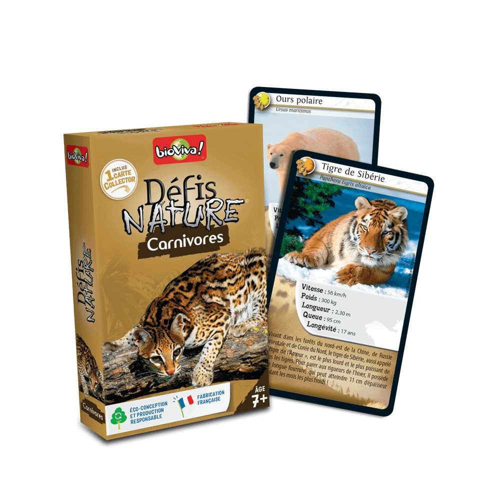 Défis Nature  Carnivores jeu de cartes pour enfants 7 ans