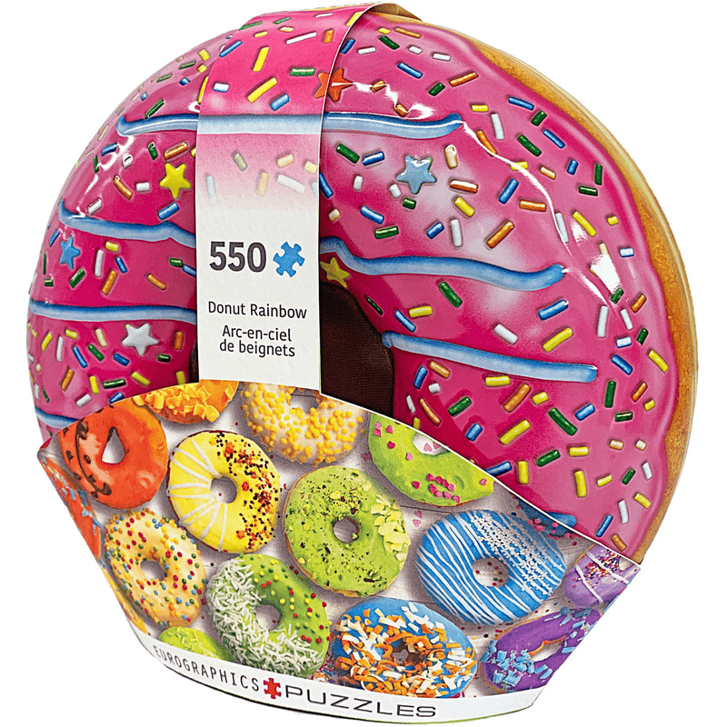 Eurographics Donut Rainbow Shaped Tin 550-Piece Puzzle