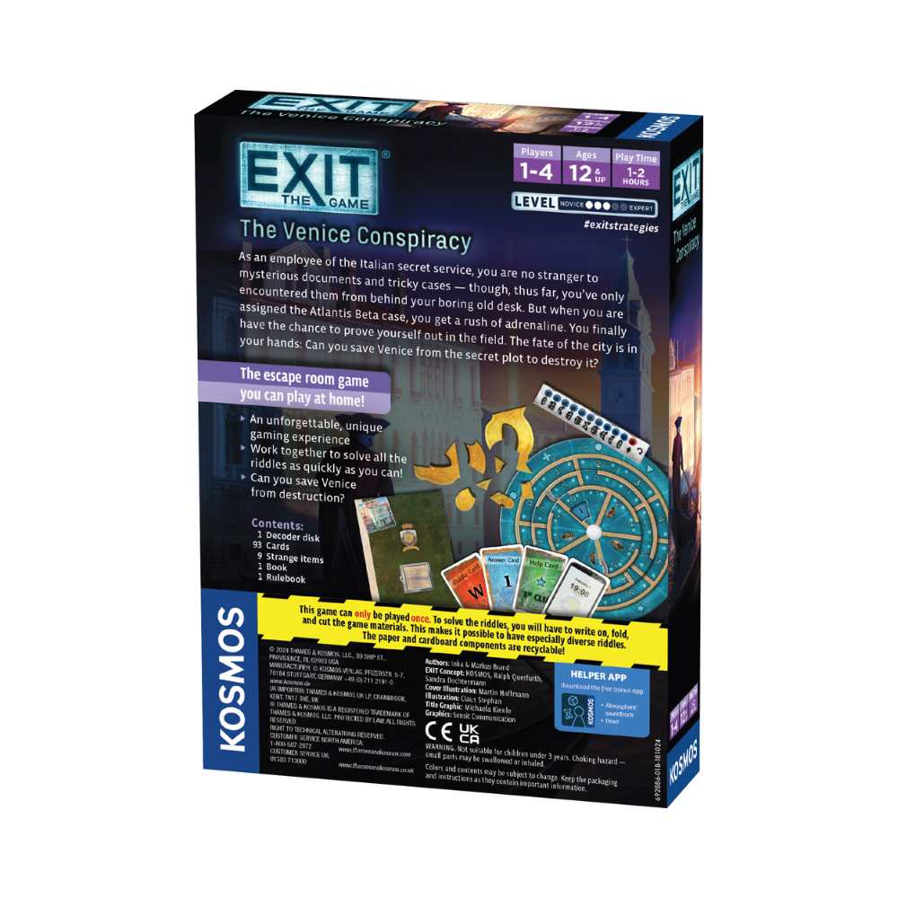 EXIT: The Game – The Venice Conspiracy, jeu de société coopératif