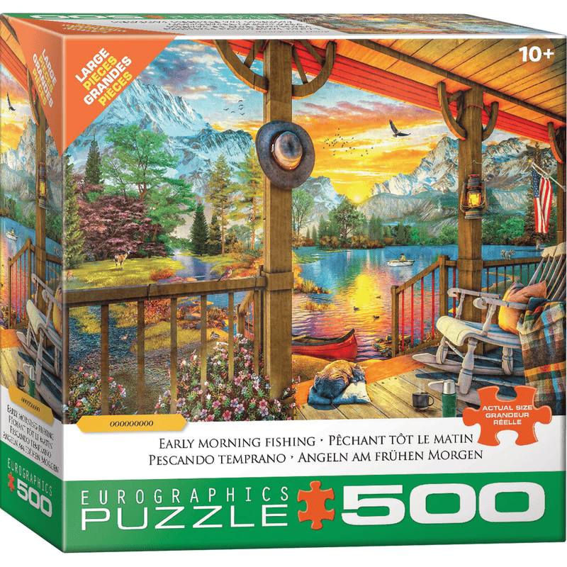 Eurographics Early Morning Fishing 500-Piece Large Puzzle.