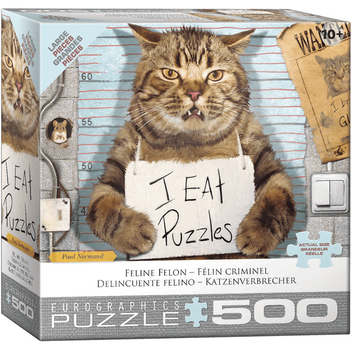 Eurographics Feline Felon 500-Piece Large Puzzle.