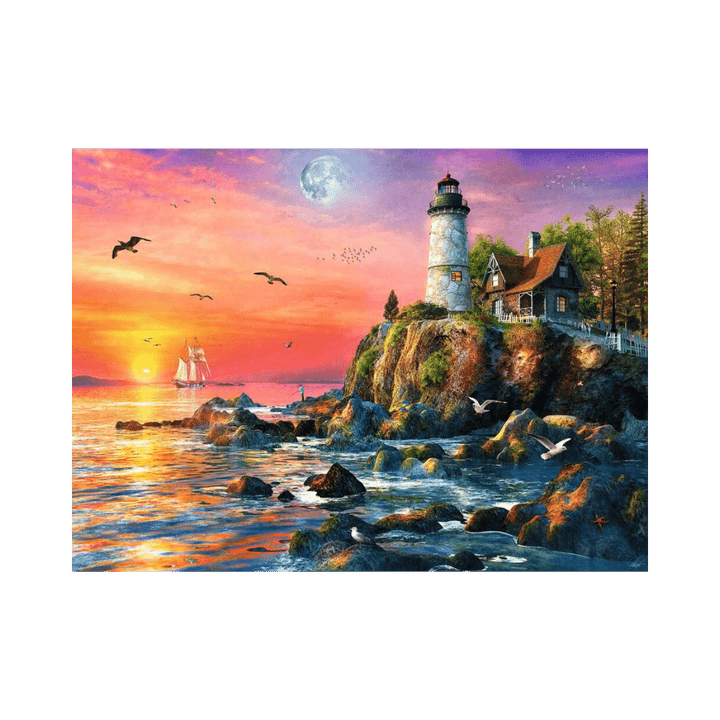 Lighthouse at Sunset (500 pc)