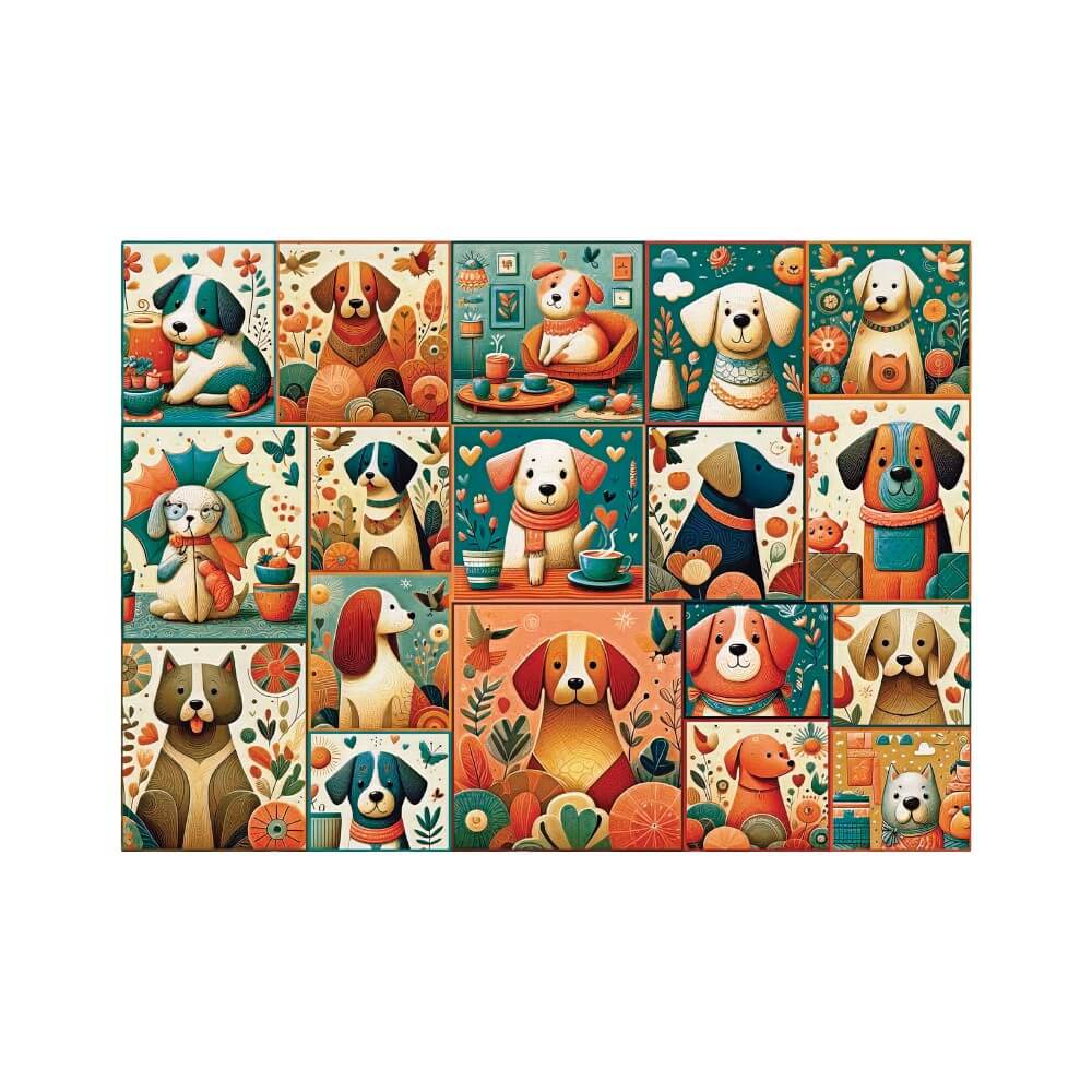 Turquoise Peach Pup Casse-tête DELFY Puzzle 1000 pièces