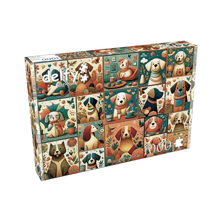 Turquoise Peach Pup Casse-tête DELFY Puzzle 1000 pièces