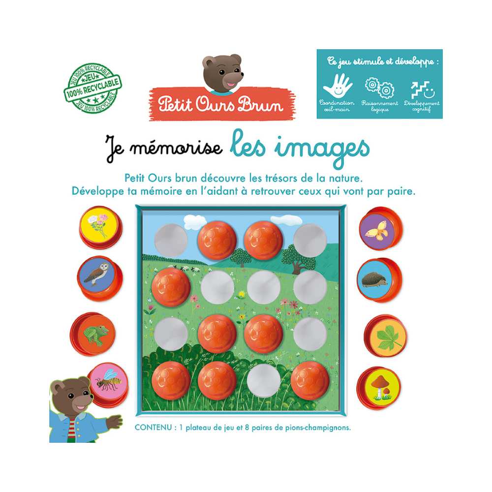 Petit ours brun - Je mémorise les images, jeu éducatif 2 ans et plus