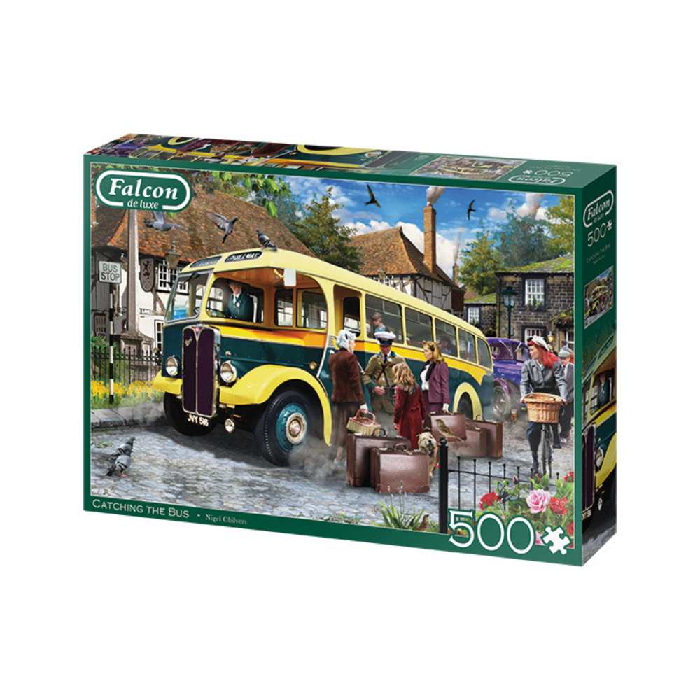 Puzzle Falcon Deluxe Catching the Bus de Nigel Chilvers de 500 pcs