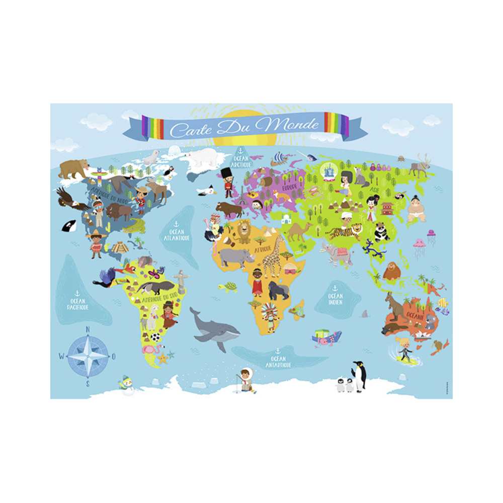 Puzzle Nathan Carte du monde 150 pcs