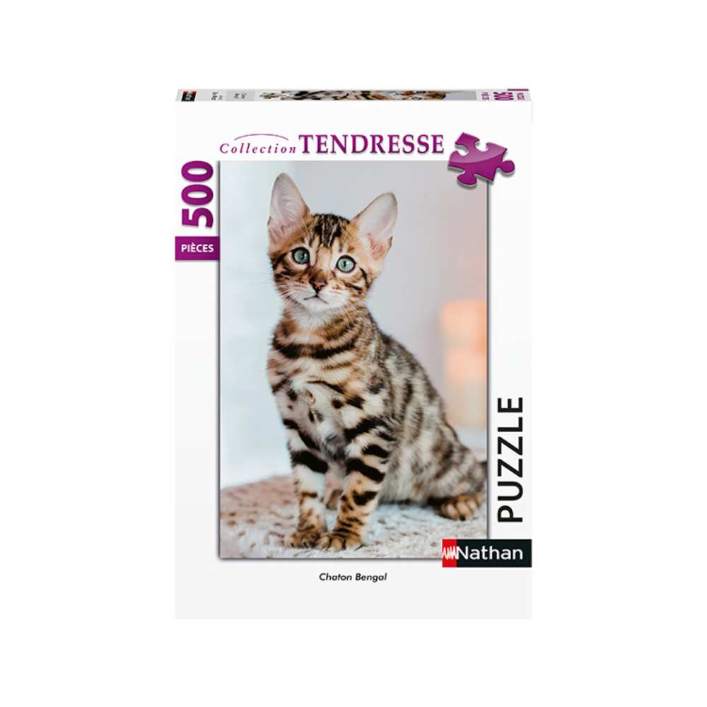 Puzzle Nathan Collection Tendresse: Chaton Bengal 500 pcs