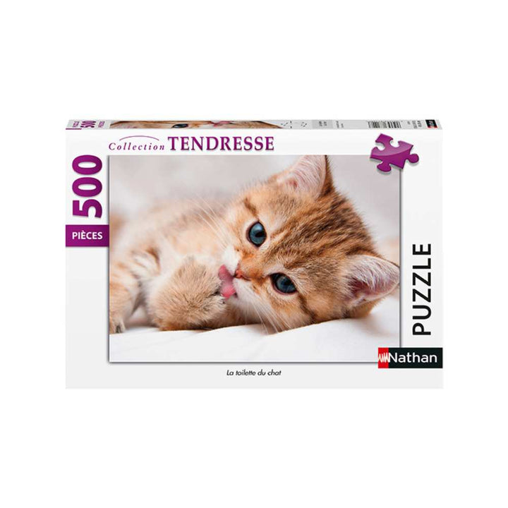 Puzzle Nathan Collection Tendresse: La toilette du chat 500 pcs