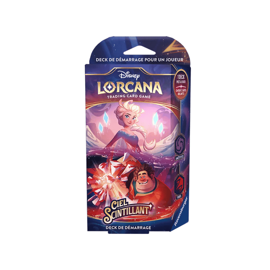 Disney Lorcana: Ciel scintillant - Deck de démarrage - Elsa (Améthyste)/Ralph (Rubis) (FR)