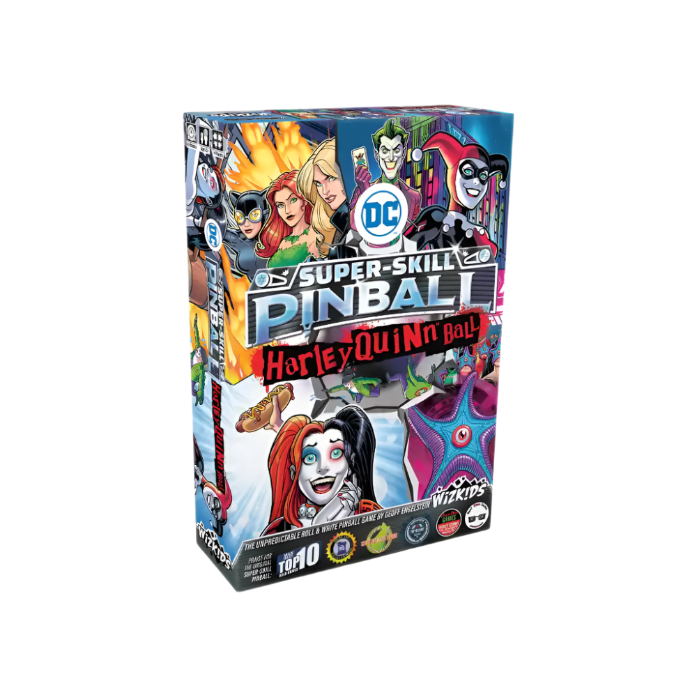 DC Super-Skill Pinball: Harley Quinn Ball, roll & write board game