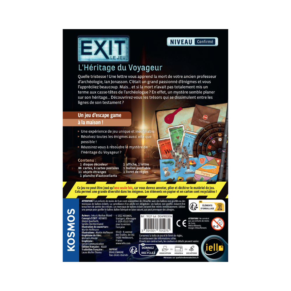 EXIT- Héritage du Voyageur, jeu de société coopératif | Achat en ligne