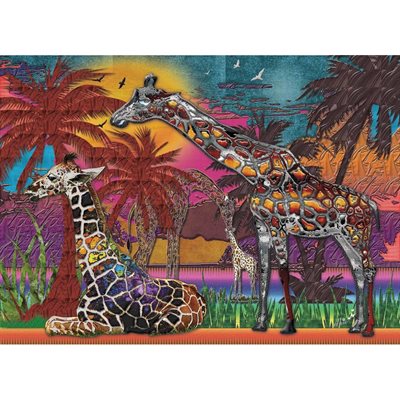 Puzzle JaCaRou Girafes multicolores | Rainbow Giraffes 1000 pcs - Achat en ligne