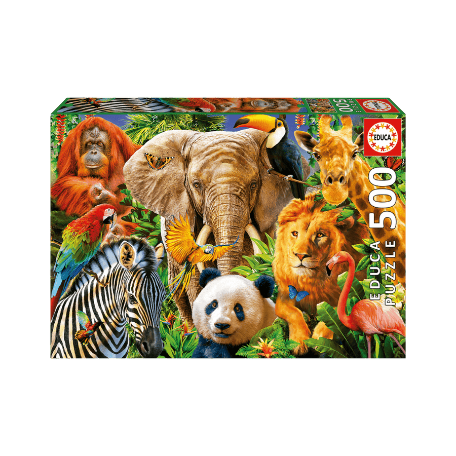 Collage animaux sauvages casse-tête Educa | Wild animal collage Puzzle