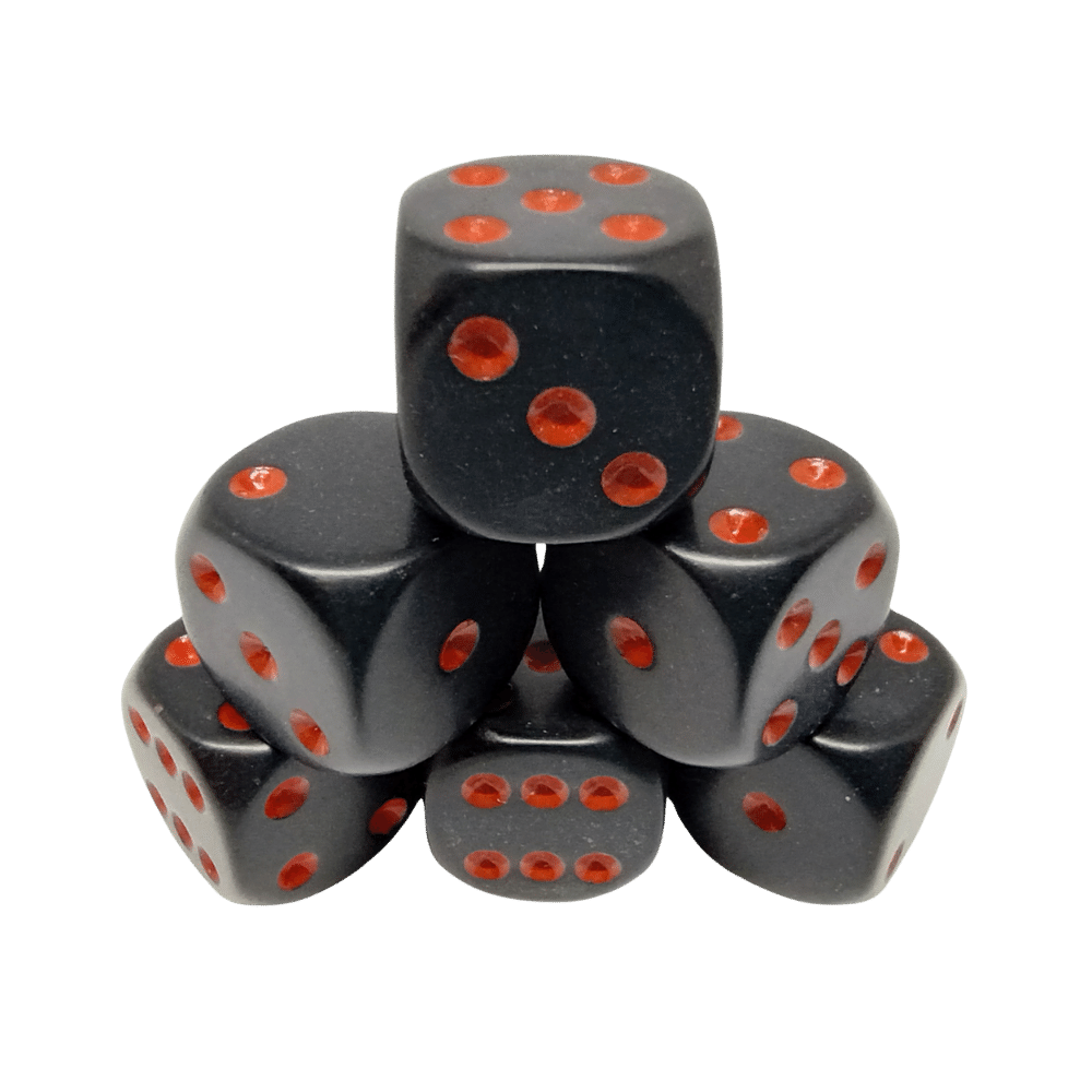 Dés Chessex dice - 36d6 - Opaque Black/Red | L'As des jeux